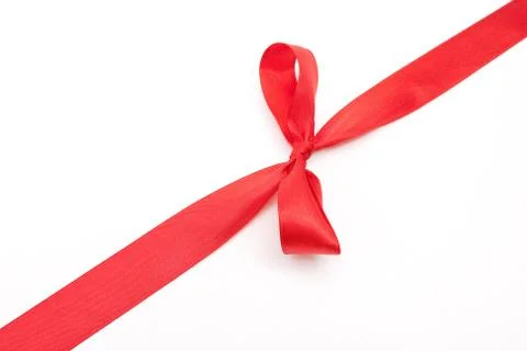 Red ribbon with bow Stock Photos