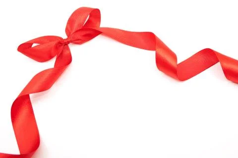 Red ribbon with bow Stock Photos