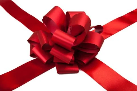 Red ribbon with a bow Stock Photos