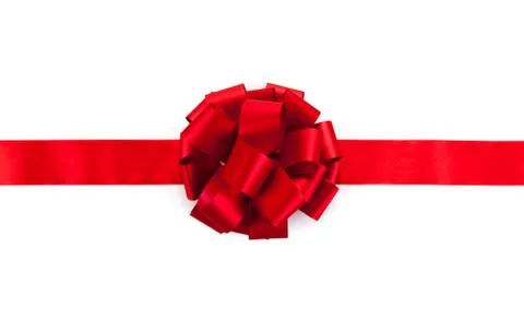 Red ribbon with a bow Stock Photos