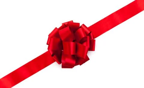 Red ribbon with a bow Stock Photos