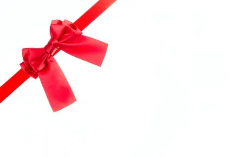 Red ribbon bow. Stock Photos