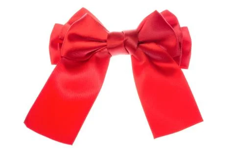 Red ribbon bow. Stock Photos