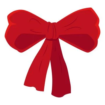 Red ribbon bow vector element for gift wrapping Stock Illustration