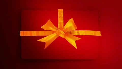 Red Ribbon Bows green screen opening and unpacking a gift Stock Footage 83538296