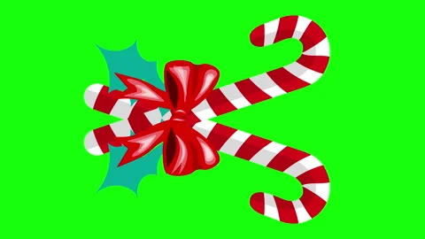 Red Ribbon Candy Canes Stock Footage 260101390