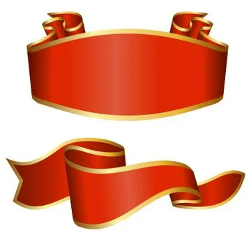 Red ribbon collection Stock Illustration