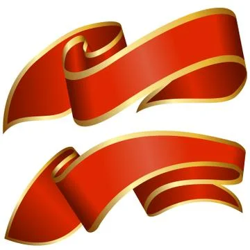 Red ribbon collection Stock Illustration