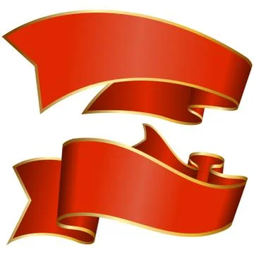 Red ribbon collection Stock Illustration
