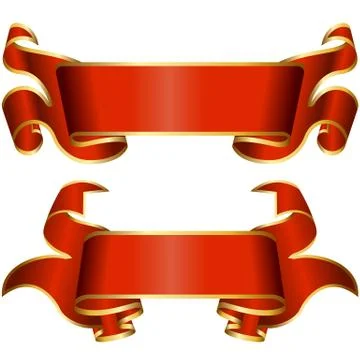 Red ribbon collection Stock Illustration