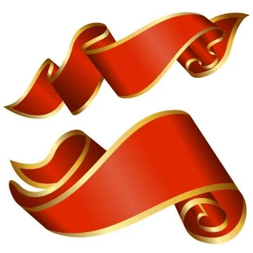 Red ribbon collection Stock Illustration