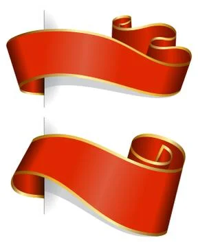 Red ribbon collection Stock Illustration