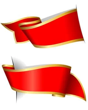 Red ribbon collection Stock Illustration