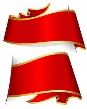 Red ribbon collection Stock Illustration