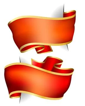 Red ribbon collection Stock Illustration