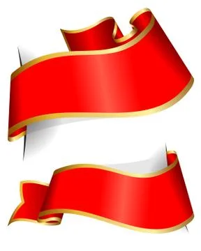 Red ribbon collection Stock Illustration