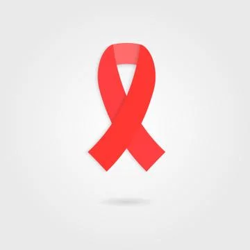 Red ribbon like concept of 1 Dec world AIDS day Stock Illustration