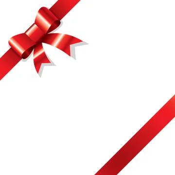 Red ribbon on corner Stock Illustration