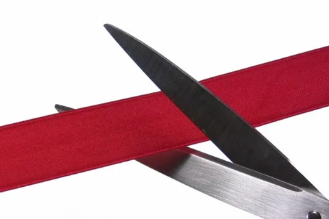 Red ribbon cutting - NTSC Stock Footage 284186
