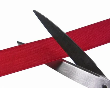 Red ribbon cutting - PAL Stock Footage