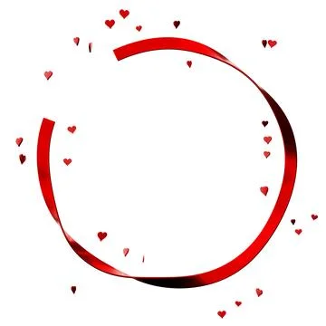 A red ribbon forms a circle that is cut out and isolated on a clear backgro.. Stock Illustration