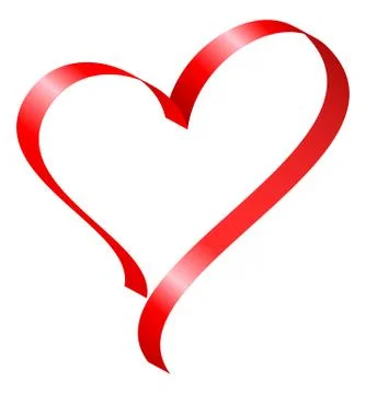 Red ribbon in heart shape Stock Illustration