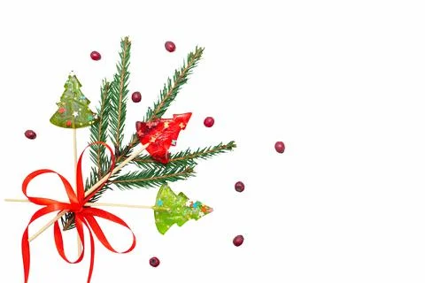 Red ribbon. Isolate. Stock Photos