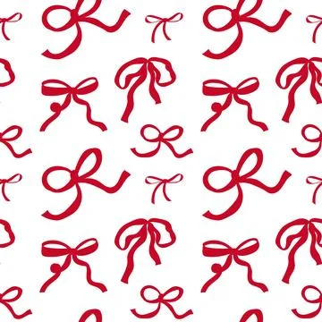 Red ribbon patterns on a white background for creative designs and crafts Illustrazione stock
