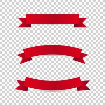 Red ribbon set collection illustrator Stock Illustration