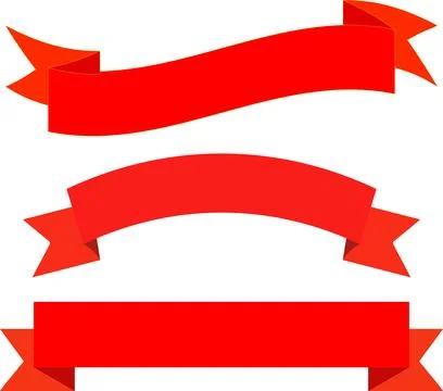 Red Ribbon set collection, Red bow ribbons, decorative banners ribbon, Ribb.. Illustrazione stock