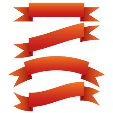 Red ribbon set. Stock Illustration