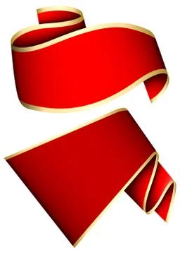Red ribbon set Stock Illustration