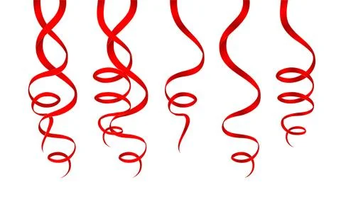 Red ribbon set. Stock Illustration