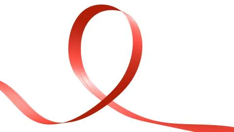 Red ribbon in the shape of loop Stock Illustration