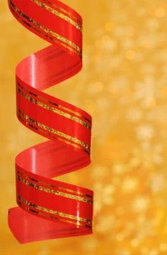 Red ribbon-streamer Foto stock