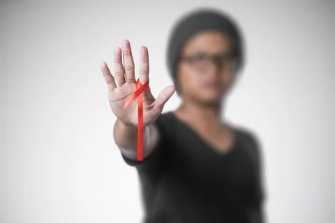 Red ribbon support_aids251 Stock Photos