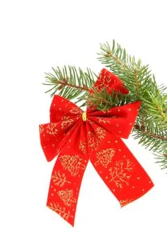 Red ribbon on a tree Stock-Fotos