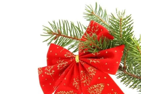 Red ribbon on a tree Foto stock