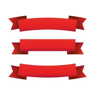 Red ribbon vector isolated on white Stock Illustration