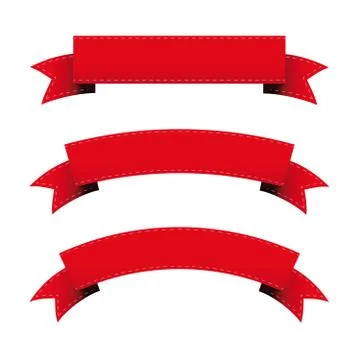 Red ribbon vector set Illustrazione stock