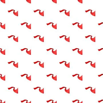 Red ribbon waves creating seamless decorative pattern Stockillustratie