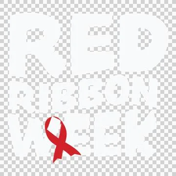 Red Ribbon Week Awareness With Text Stock Illustration