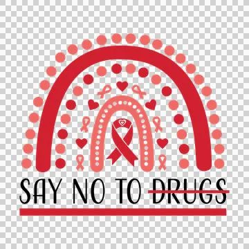 Red Ribbon Week scalable logo design icon print ready Stock Illustration