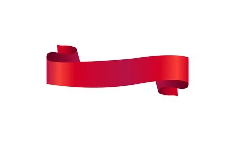 Red ribbon on white background. Vector illustration for your graphic design. Stock Illustration
