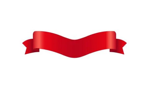 Red ribbon on white background. Vector illustration for your graphic design. Stock Illustration