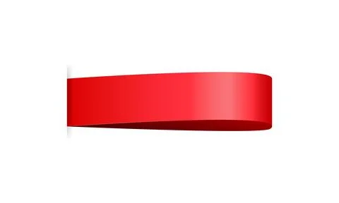 Red ribbon on white background. Vector illustration for your graphic design. Stock Illustration