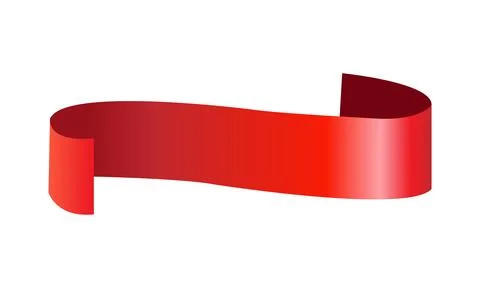 Red ribbon on white background. Vector illustration for your graphic design. Stock Illustration