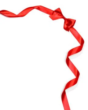 Red ribbons with bow Stock Photos
