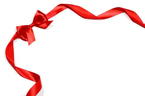 Red ribbons with bow Stock Photos