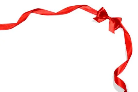 Red ribbons with bow Stock Photos